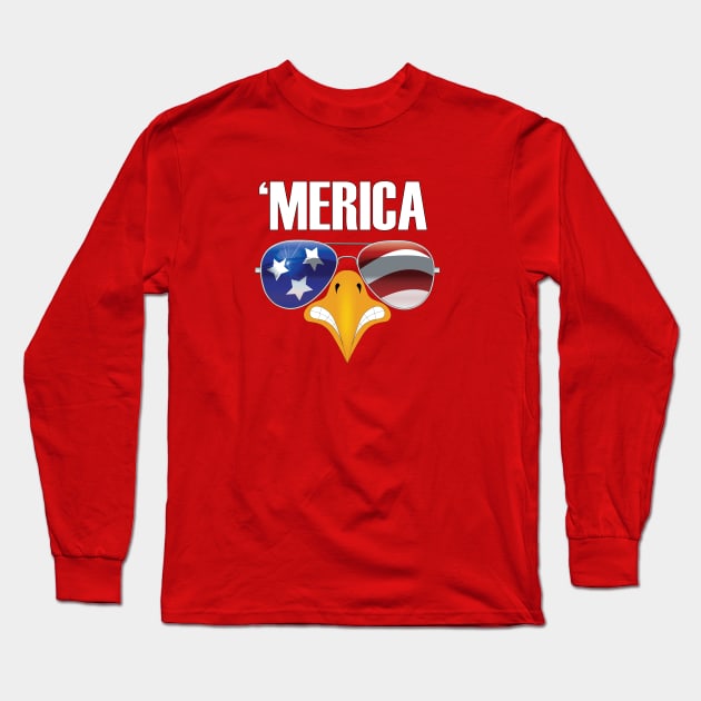 Merica Eagle Long Sleeve T-Shirt by Shapetrix